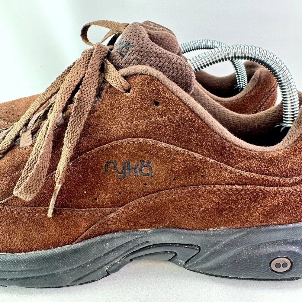 Ryka Kelly Ripa Sneakers Women Size 11 Brown Suede Comfort Lace Up Walking Shoes